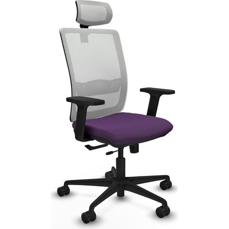 Haches traslack malla blanca bali morado brazos 2D base nailon cabecero malla 2D ruedas 65mm nailon