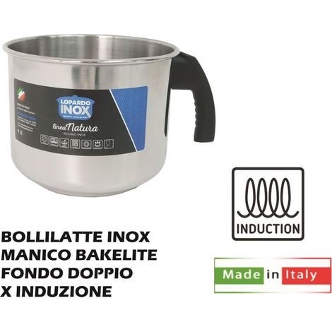 Pentolino Bollilatte da induzione in acciaio inox linea natura 14 cm