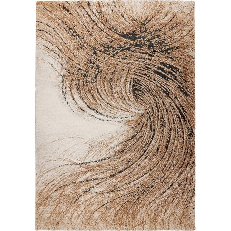 Tapis terra à motif tourbillon en poil court doux - 110 x 60 cm (1/5)