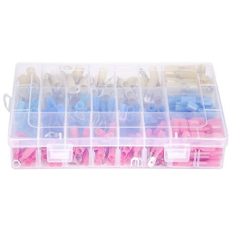 Kit de 240 connecteurs électriques thermorétractables isolés, bornes de câblage, rouge, bleu et jaune. (1/5)