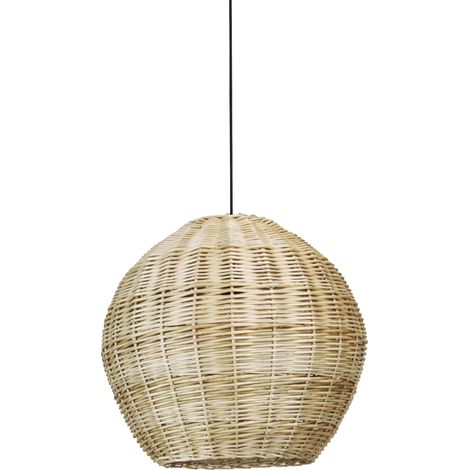 Suspension NATURAL Medium E27 15W Osier clair Noir (1/5)