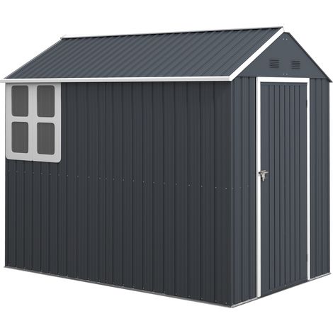 Cobertizo para herramientas de acero 4 m² con ventana y cerradura, 259 x 172 x 222 cm (1/5)