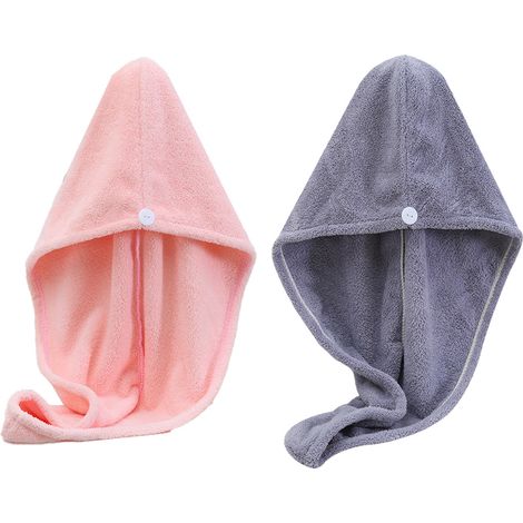 Serviettes en microfibre pour cheveux, lot de 2, absorbantes et à séchage rapide. (1/5)