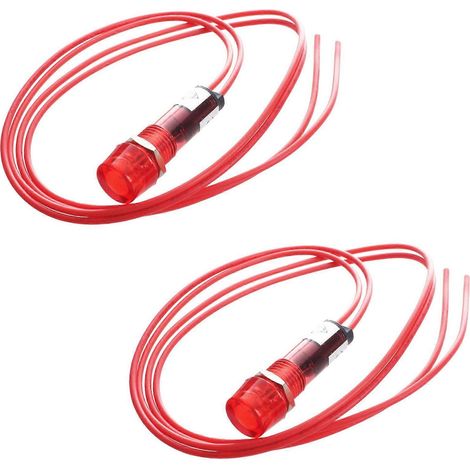 2 rote Neon-Kontrollleuchten, 250 V Wechselstrom, 2 Drähte (1/4)