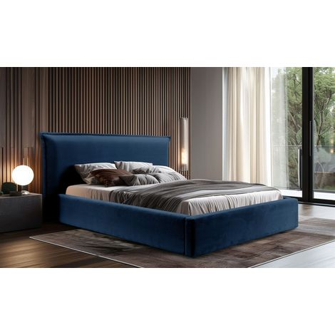 Polsterbett Doppelbett Bett AMADA 180x200cm in Stoff Pop Blau (1/5)