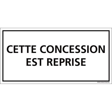 PLAQUE CONCESSION REPRISE CIMETIÈRE (G1615). Plastique PVC 1,5 mm .  - Plastique PVC 1,5 mm