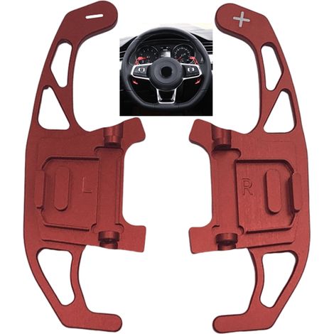 Palettes de changement de vitesse au volant (1 paire) rouges pour Volkswagen Golf 7/GTI/GTD/GTE (1/5)