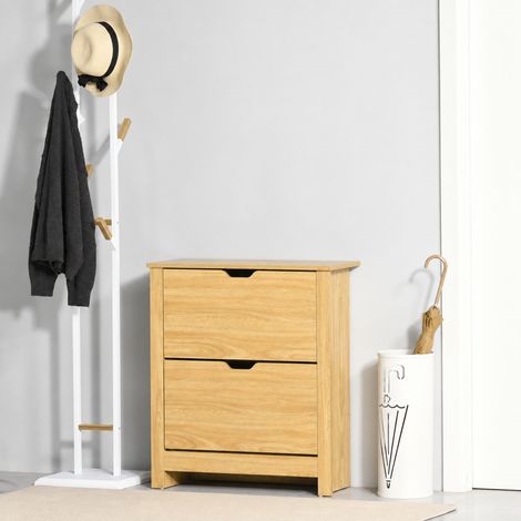 Meuble chaussure entrée, armoire à chaussures meuble d'entrée et couloir - 2 portes abattantes 2 compartiments (1/5)