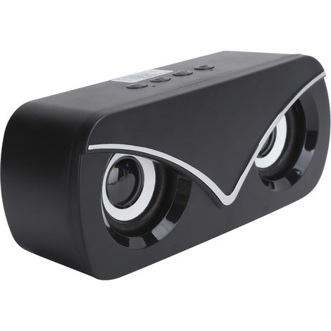 Enceinte Bluetooth double Sada V6 avec éclairage LED, mini enceinte portable de bureau, noire (1/5)