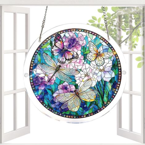 Attrape-Lumière pour Fenêtre Ornement Décoratif Esthétique en Acrylique Coucher de Attrape-Arc-en- Pour Appartement Salon Chambre Balcon Jardin Patio Porche Anniversaire Fête (1/5)