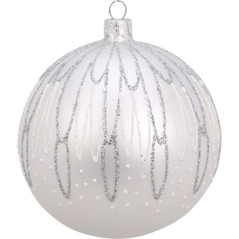 Palline per albero di Natale, in Vetro, con glitter decorativi, Ø 100 mm, 6 pezzi (1/3)