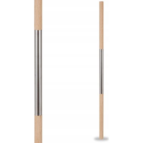 Balustre - 90 cm - Chêne et acier inoxydable - Design élégant - Sécurité optimale