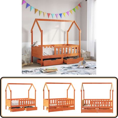 vidaXL Cadre de lit enfant avec tiroirs sans matelas 70x140 cm bois