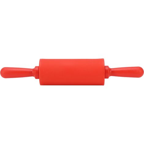 Mattarello rosso in silicone con manico in plastica. (1/5)
