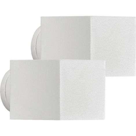 2er-Set Wandleuchten SQUARE weiß, Up-/Down-Light, GU9, Höhe 9 cm, IP44 (1/4)