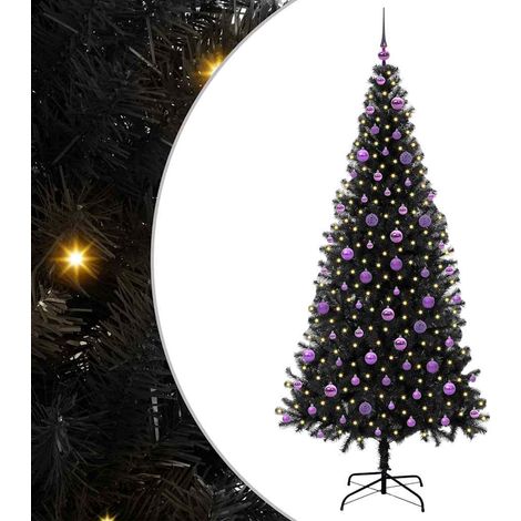 Albero di Natale Albero natalizio Albero festivo con 300 LED con supporto Nero 210 cm PVC (1/5)