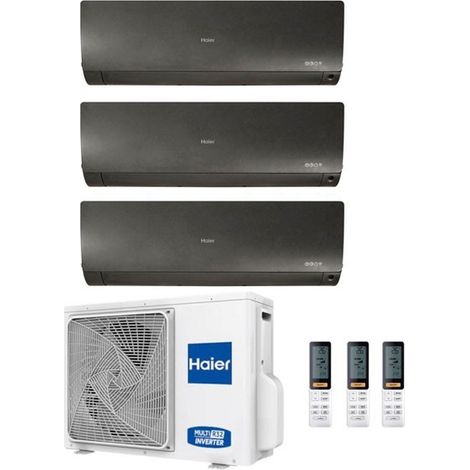 Climatizzatore Haier Trial Split Flexis Nero 12000+12000+12000 3U70S2SR5FA R-32 A++/A+ 12+12+12
