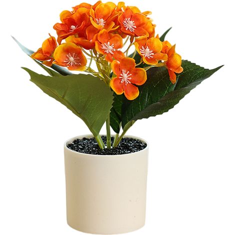 Hortensia Artificiel - Plante Verte en Soie - Décoration Intérieure - En Pot - 1 Pièce (1/5)