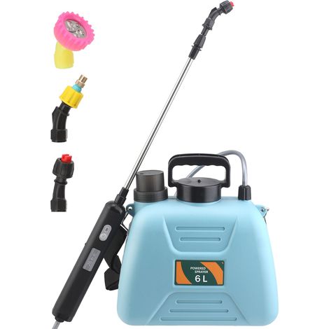 Pulverizador eléctrico 6L con batería recargable, lanza telescópica ajustable y boquilla regulable – Ideal para riego de jardín y limpieza del hogar (1/5)