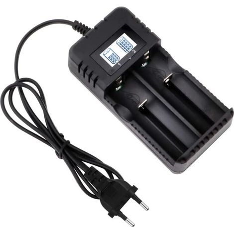 18650 Battery Charger, Universal 2-Slot Intelligent Fast Charger with LCD Display, Compatible with a Variety of 3.7V 266 Li-ion Batteries MUMU (1/4)