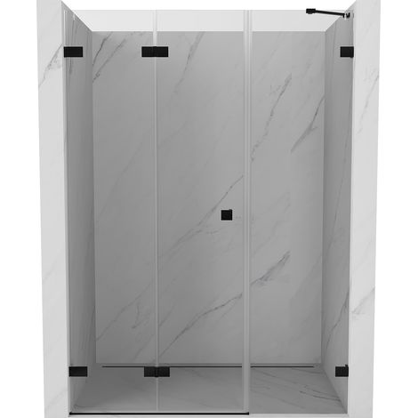 Mexen Lunar-F faltbare Duschtür links 140 cm, transparent, schwarz - 836S-140-050-70-00-L (1/5)