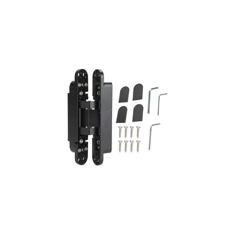 Charnières de porte réglables, Angle d'ouverture de 180 degrés, charnière pliante 3D avec vis à clé hexagonale pour bois 40kgnoir (1/5)