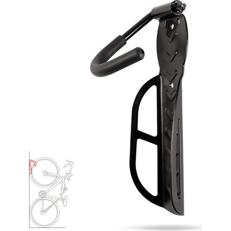 Karat – Support mural pour vélos Eddy – Acier noir – Montage rapide – Étrier de maintien pour protection jante – Dimensions 7,8 x 26 cm