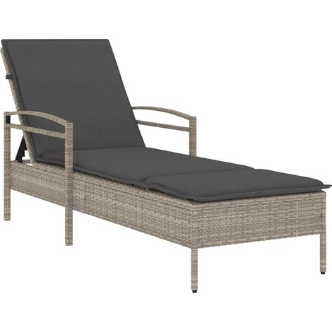 Maison Exclusive - Sonnenliege mit Auflage Hellgrau 63x200x81 cm