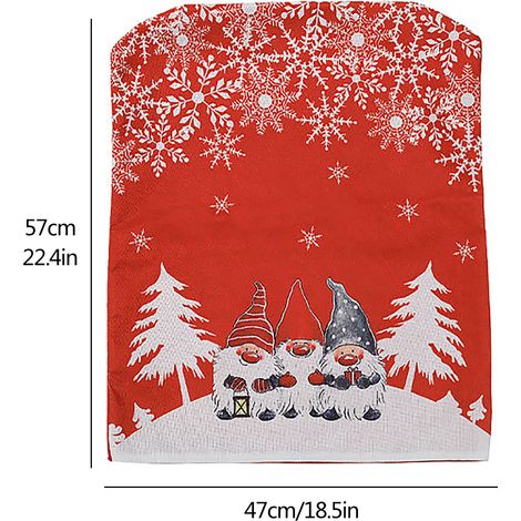 Lot de 4 housses de dossier de chaise rouges pour Noël, idéales pour la cuisine, la salle à manger et les fêtes. (1/5)