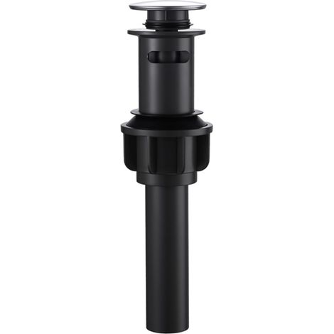 Cache trop-plein, inox, noir, pop-up, universel, pour lavabo (1/5)