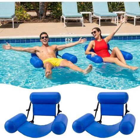 2 PCS gonflable piscine chaise flottante adulte flottante chaise longue lourde piscine gonflable nouilles convient pour l'été plage d'eau lac Fun Party