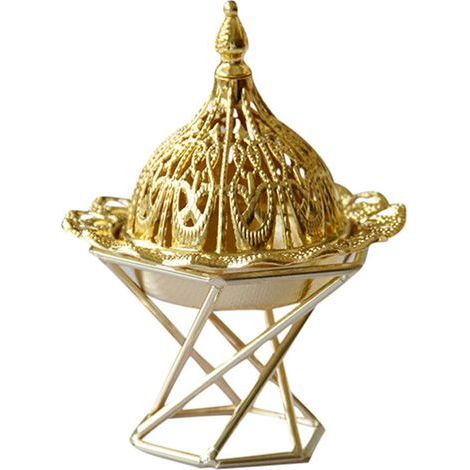 Antiker Räuchergefäß aus goldfarbenem Metall – Elegante Dekoration für Wohnzimmer und Schlafzimmer (1/5)