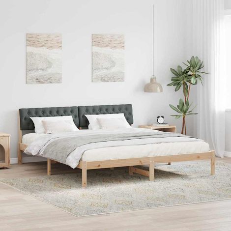 Estructura de cama Negro y gris oscuro 180 x 200 cm (1/5)