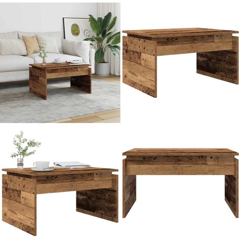 vidaXL Table basse vieux bois 68x50x38 cm bois d'ingénierie (1/5)