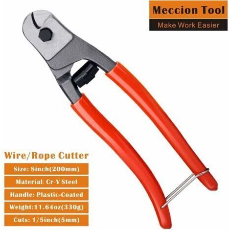NALOOKAMIC Pince Coupe-câble 205mm Acier au Chrome Vanadium Coupeur, Convient Pour Couper les Câbles en Cuivre, Câble en Fil D'acier, en Aluminium et les Câbles Electriques (1/4)