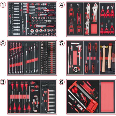 Composition d'outils 6 tiroirs pour servante (1/5)