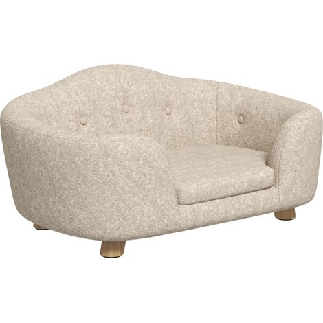Cuccia divanetto HOMVRA per cani piccoli, cuscino, rivestimento in tessuto, crema, 70 x 47 x 30 cm (1/5)