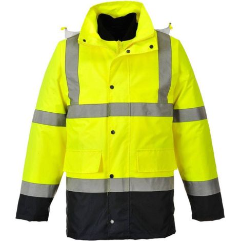 Parka Hi-vis Bicolore Contrastée Trafic 4 En 1 Couleur : Jaune/marine Taille M - Portwest (1/5)