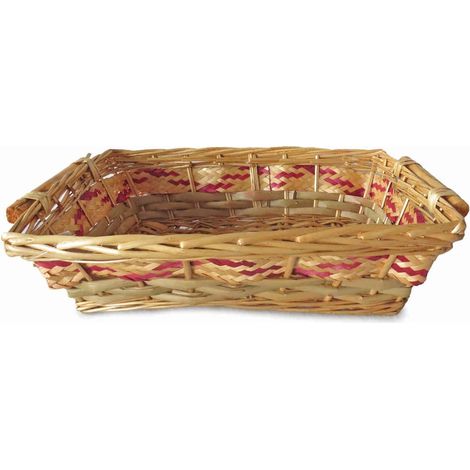 Cesto da confezionamento rettangolare in vimini miele (kit da 3)