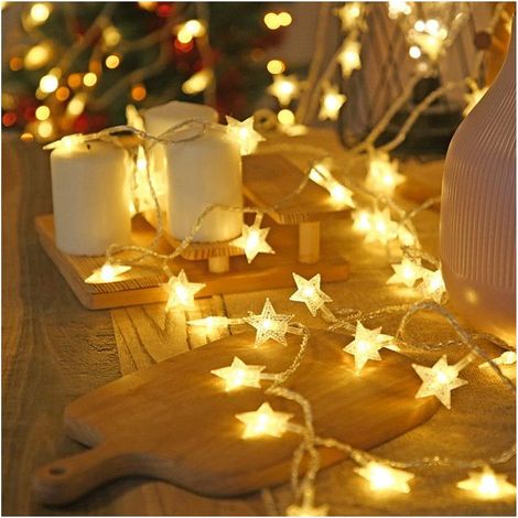 Guirlande lumineuse étoilée 100 LED pour intérieur et extérieur, extension pour mariage, fête, sapin de Noël, Nouvel An, blanc (1/3)