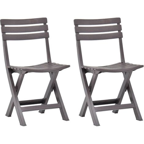 Folding Garden Chairs 2 pcs Plastic Mocha vidaXL (1/5)