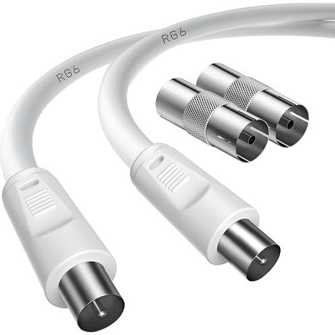 TV Aerial Cable 5M Male to Male TV Aerial Cable Female to Female Adapters TNT, Digital TV Sky Box (1/3)