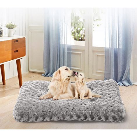 Tapis Pour Chien - Lit Orthopédique En Mousse Pour Cage - Imperméable Avec Fond Antidérapant - 43 x 28 x 3,8 cm - Noir Gris - 1 Pièce (1/5)
