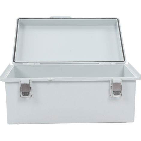 Boîtier de dérivation IP66 ABS étanche gaine électrique raccordement câble extérieur intérieur 250x350x150 gris avec 4 supports 8 vis (1/5)