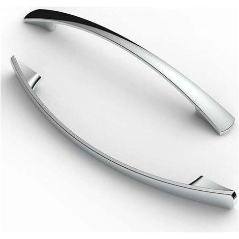 10 pièces poignées, espacement des trous de 128 mm, poignées de meubles, poignées de placard, poignées de cuisine, poignées, poignées de tiroir de meubles, Chrome (1/4)
