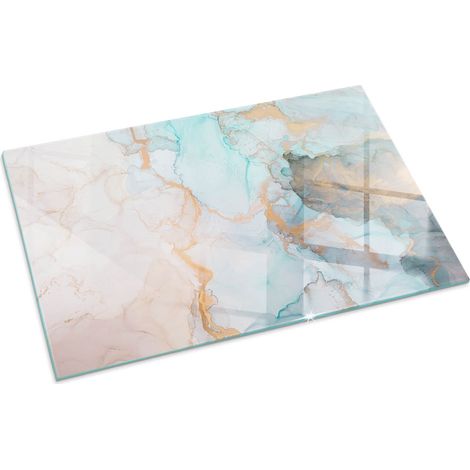 Piastra Decorativa in Vetro per Camino Vetro Resistente al Calore Protezione del Pavimento dal Calore Motivo astratto fluido 100x70 cm (1/5)