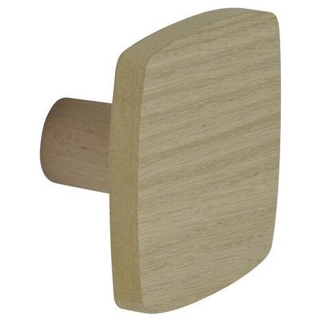 Patère murale carrée en chêne EVOLUDIS, porte-manteau design bois massif pour entrée