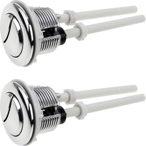 2 Pièces Boutons Poussoirs de Toilette Double Chasse Bouton 38mm Standard Chrome Plaqué Argent WC Réservoir Boutons (1/5)