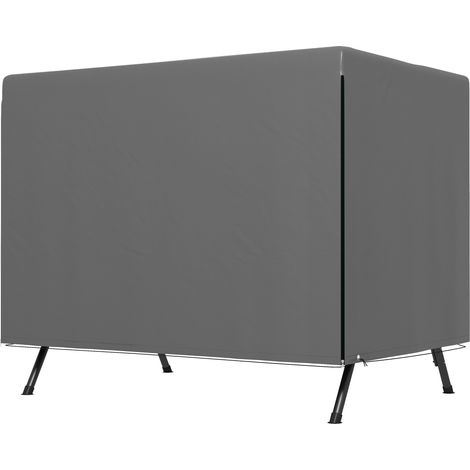 Patio 3 Seater Swing Chair Bench Cover Outdoor Garden Furniture Rain Protection Cover Protector Waterproof AntiUV, 215L x 155W x 150Hcm, Dark Grey (1/5)