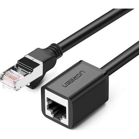 Câble réseau d'extension Internet/Ethernet Ugreen RJ45 F/UTP Cat6, 1000 Mbps, 1 m - Noir, LAN
